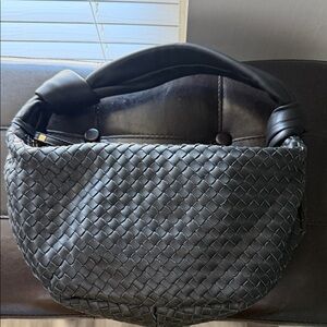 Elegant Black Woven Shoulder Bag
